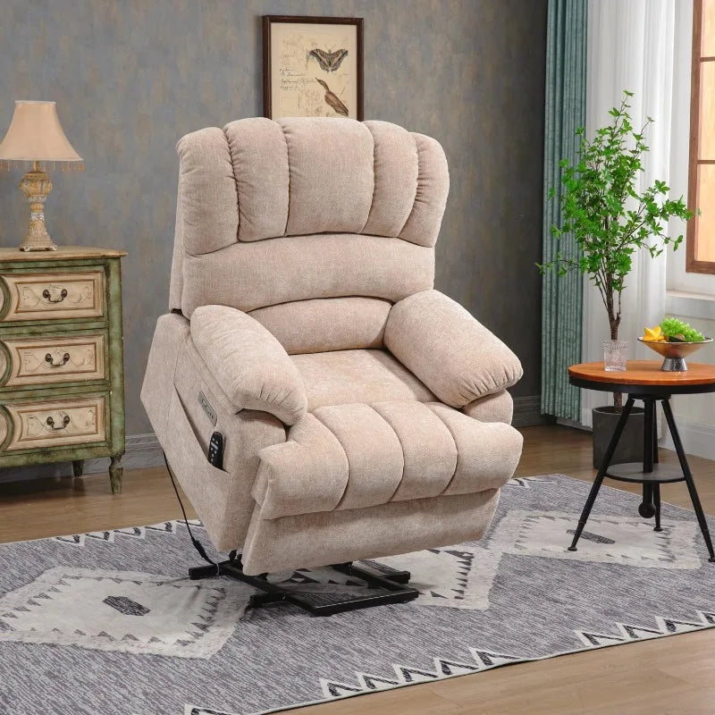 Power Lift Recliner Chair with Massage and Heat, Overstuffed Lift Chair,Infinite Position,Max 155° Reclining,Standing Assistance