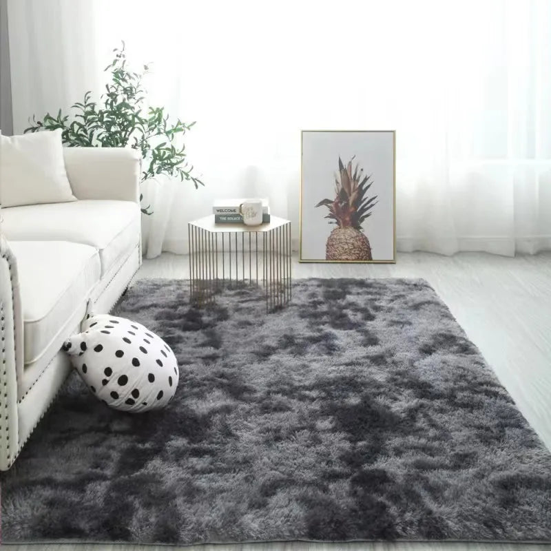VIKAMA Silk Wool Rugs 40X60CM Plush Mats Fluffy Carpet Thick Bedroom Carpet Anti-Slip Floor Soft Solid Large Mats