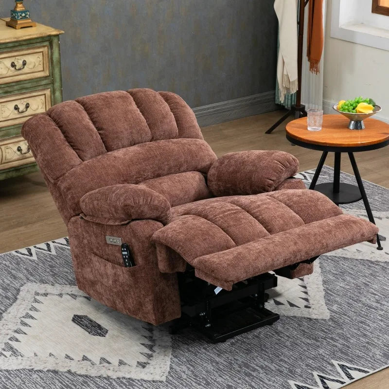 Power Lift Recliner Chair with Massage and Heat, Overstuffed Lift Chair,Infinite Position,Max 155° Reclining,Standing Assistance