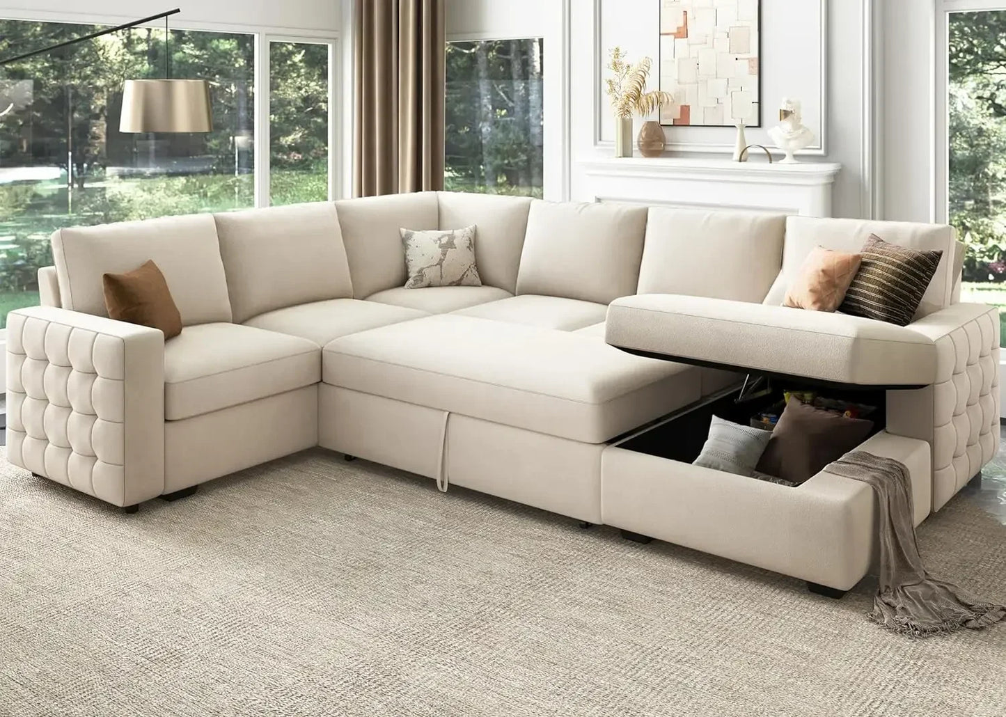 Ultimate Storage Sectional Sofa Bed