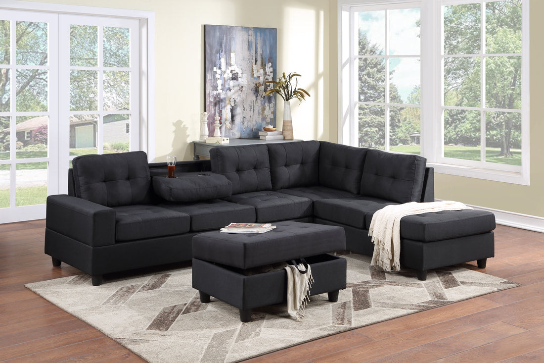 32Heights-Reversible Sectional + Ottoman Set