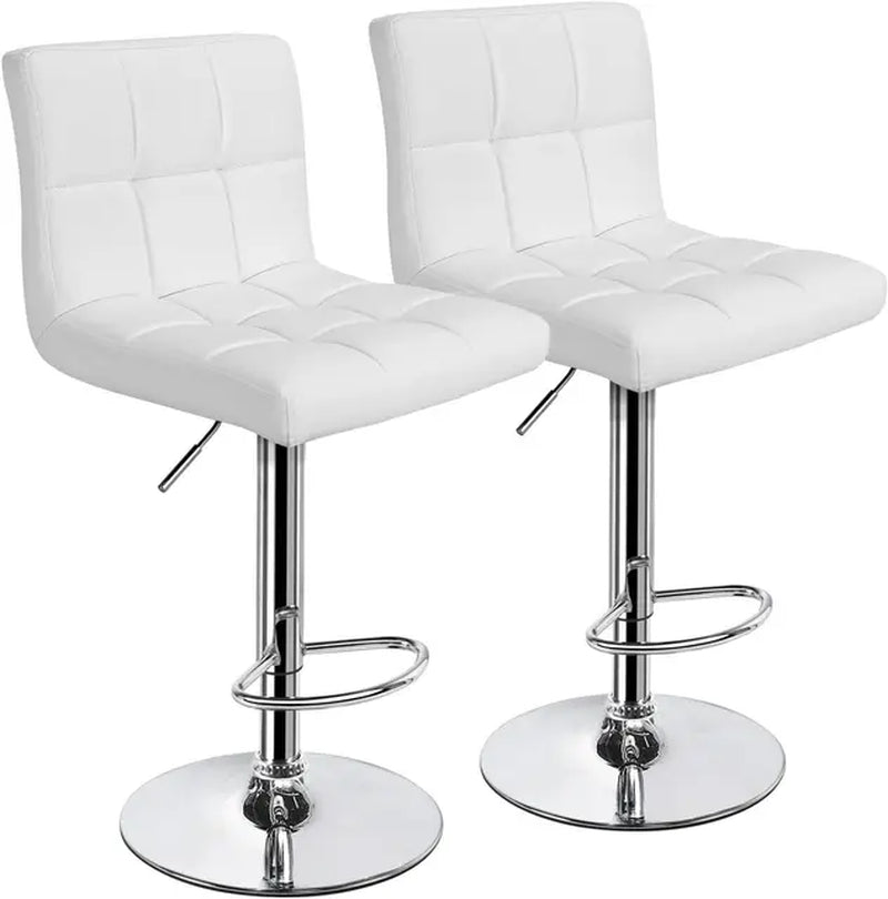 Bar Stools Counter Chairs Modern Adjustable Kitchen Counter Height Bar Stools Island Chairs Swivel PU Leather Chair ，Set of 2