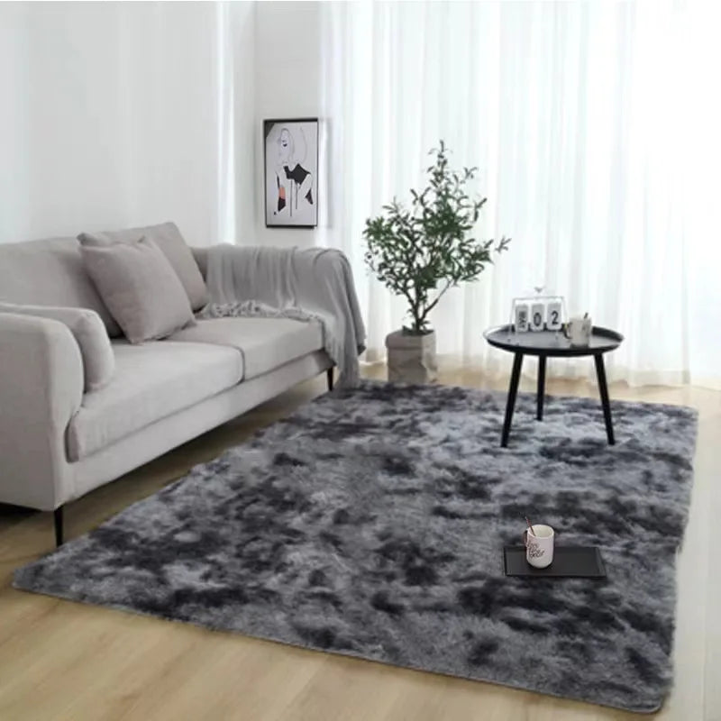 VIKAMA Silk Wool Rugs 40X60CM Plush Mats Fluffy Carpet Thick Bedroom Carpet Anti-Slip Floor Soft Solid Large Mats