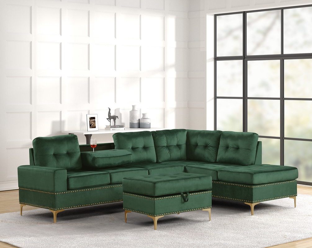 Anserra Reversible Sectional + Ottoman Set
